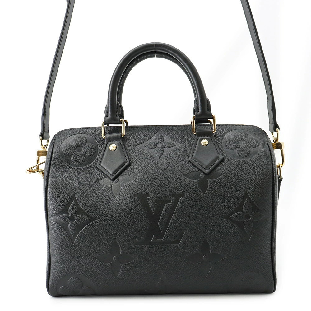 Louis Vuitton Monogram Empreinte Speedy Bandouliere Handbag Black Bag